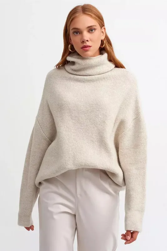 Polo Neck Oversized Sweater - Hiccup