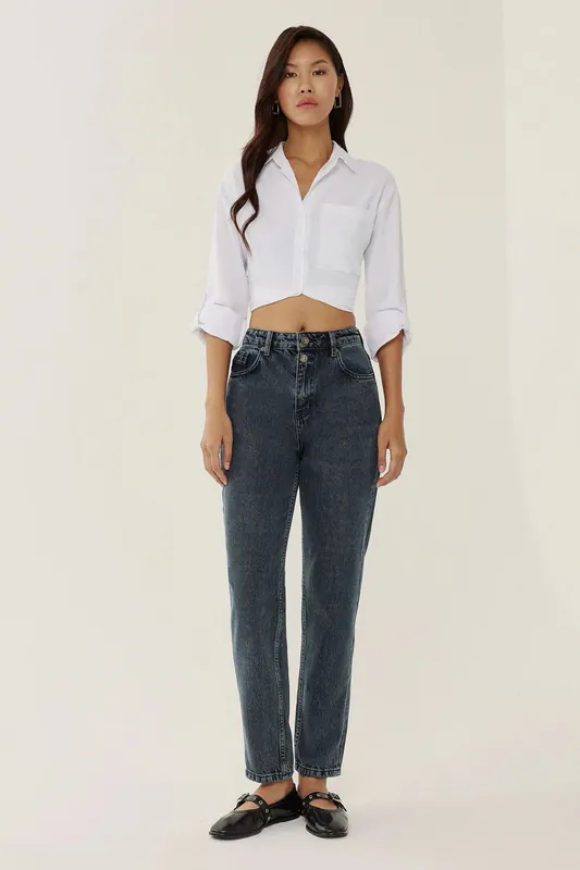 High Waist Mom Fit Jeans - Hiccup