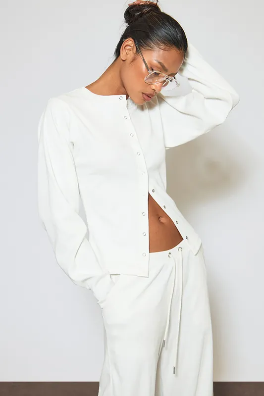 Long Sleeve Crew Neck Ribbed Top - EGO