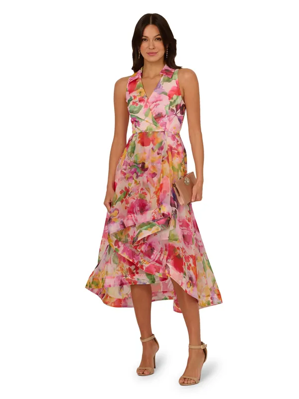 Printed High-Low Dress