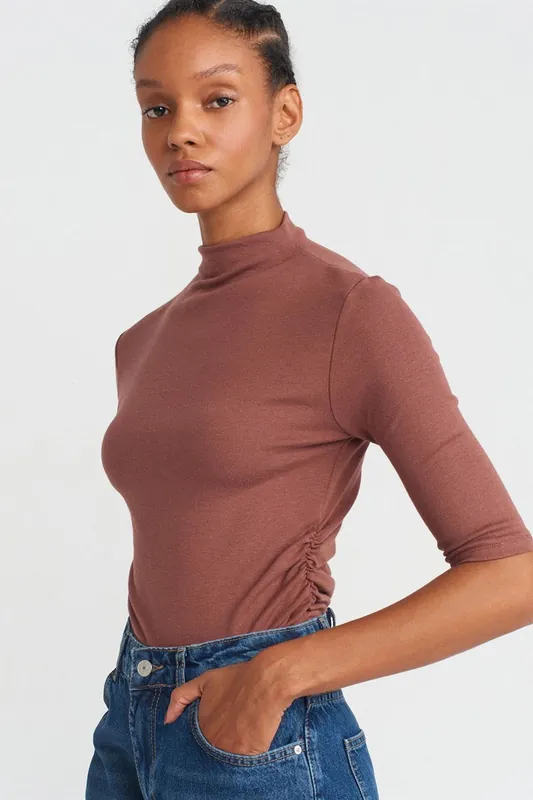Women's Slim Fit Half Turtleneck T-shirt
