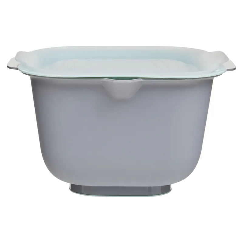 Sturdy Three Pc Fresh Cut Fruit Bowl, Plastic Large Fruit Bowl For Kitchen, Airtight Seal Plastic Bowl - Orsina