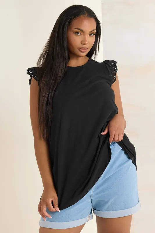 Broderie Anglaise Frill Vest Top - Yours