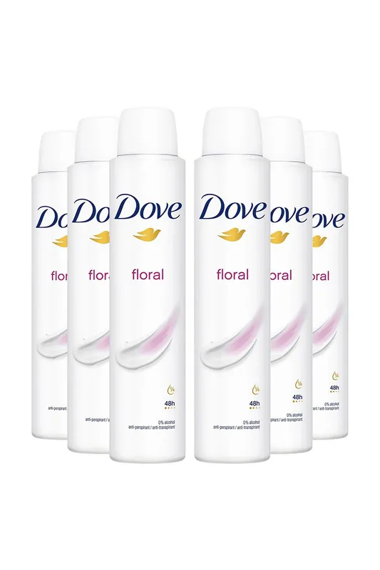 Floral 'Antiperspirant' 48H Sweat Protection Deo for Women 200ml, 6pk - Dove