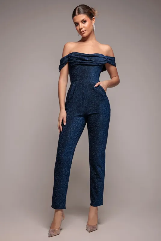 Lurex Cowl Neck Jumpsuit - Goddiva