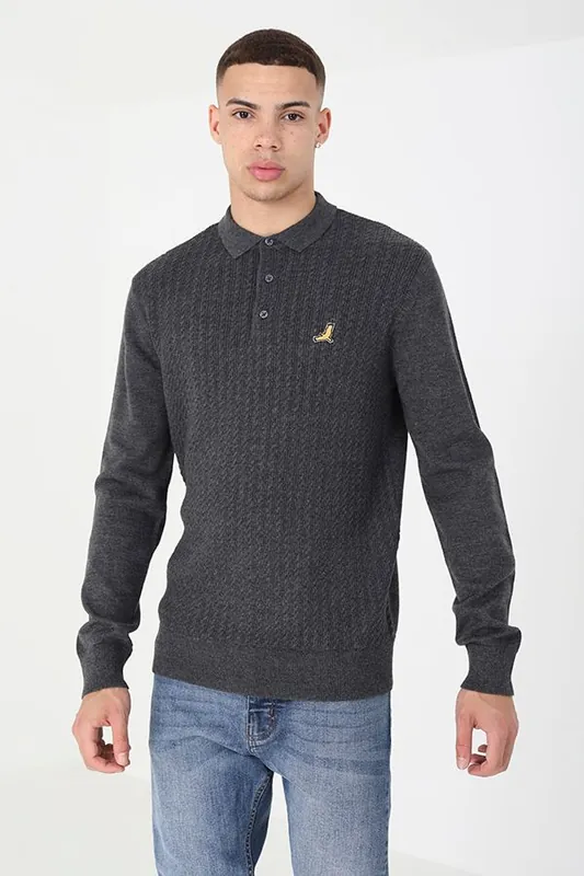 Long Sleeve Knitted Polo Shirt - Brave Soul