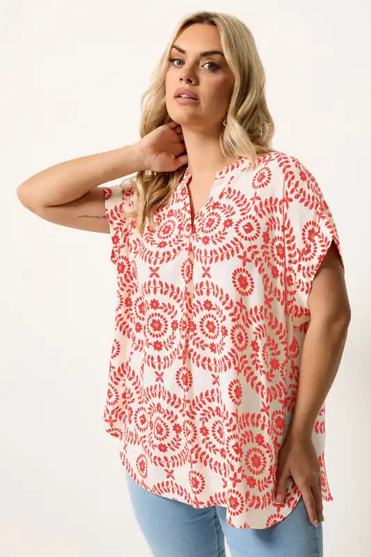 Floral Print Pleated Blouse - Yours