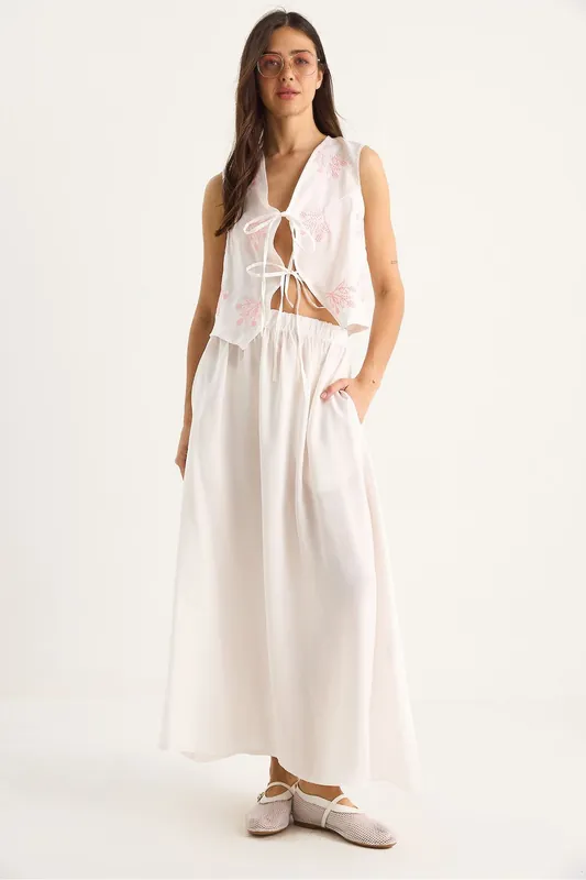 Tie Closure Blouse-Skirt Co-ords