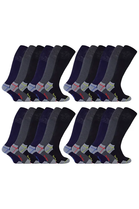 24 Pairs Durable Knee High Work Socks - Sock Snob
