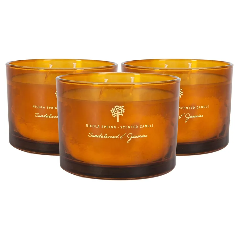 350g Sandalwood & Jasmine Soy Candles - Pack of 3 - Double Wick Sweet