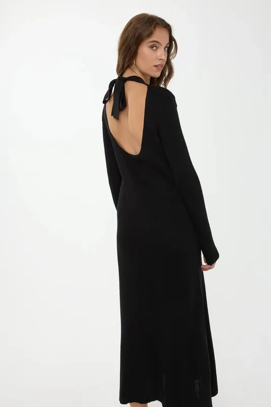 Open Back Maxi Knit Dress - Hiccup