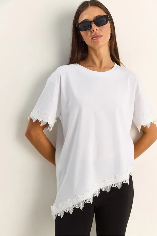 Oversized Crew Neck Cotton T-Shirt