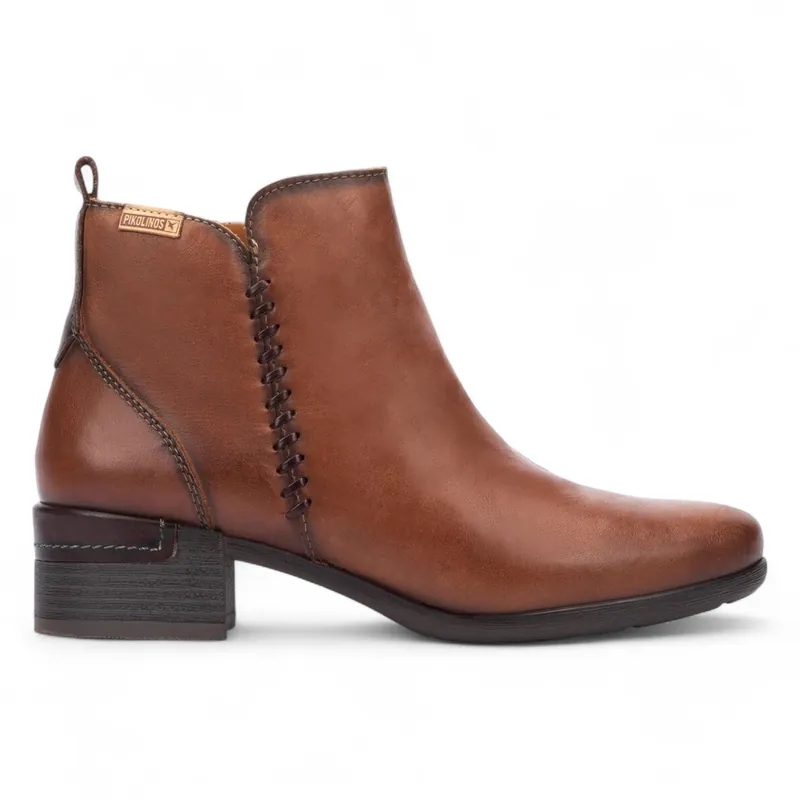 Pikolinos Leather Ankle Bootie Zip Heel Boots - Malaga