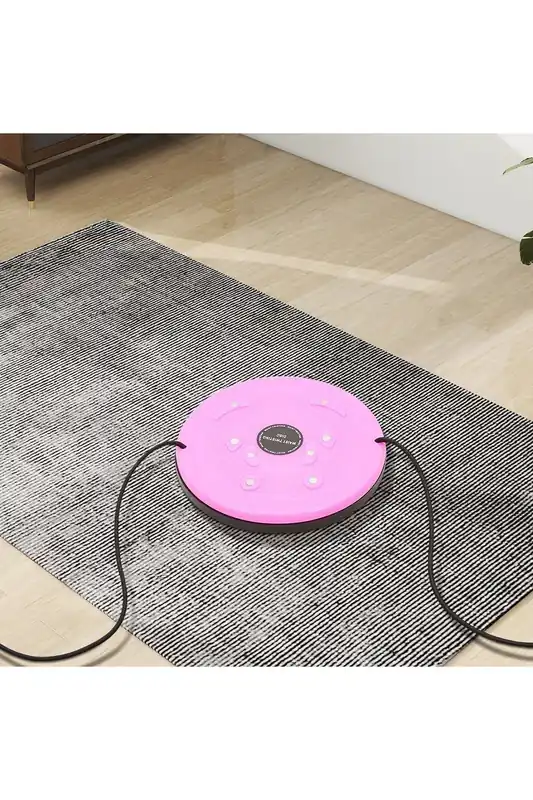 Waist Twisting Disc Twist Board with Drawstring for Home Fitness, Pink - H&O Direct