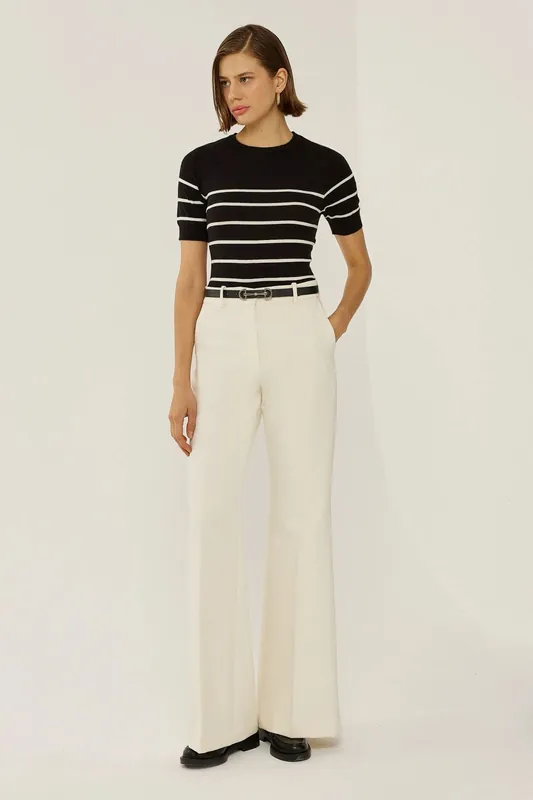 Striped Crew Neck Sweater - Hiccup