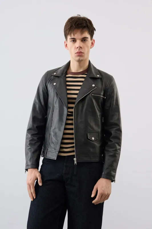 Real Leather Louis Biker Jacket - Bolongaro Trevor