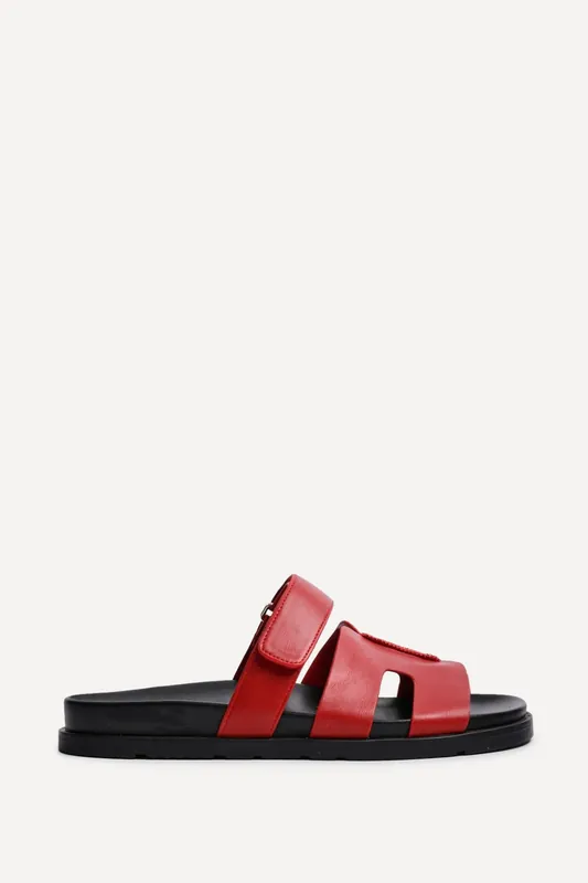 Emmy Red Faux Leather Sandals - Linzi