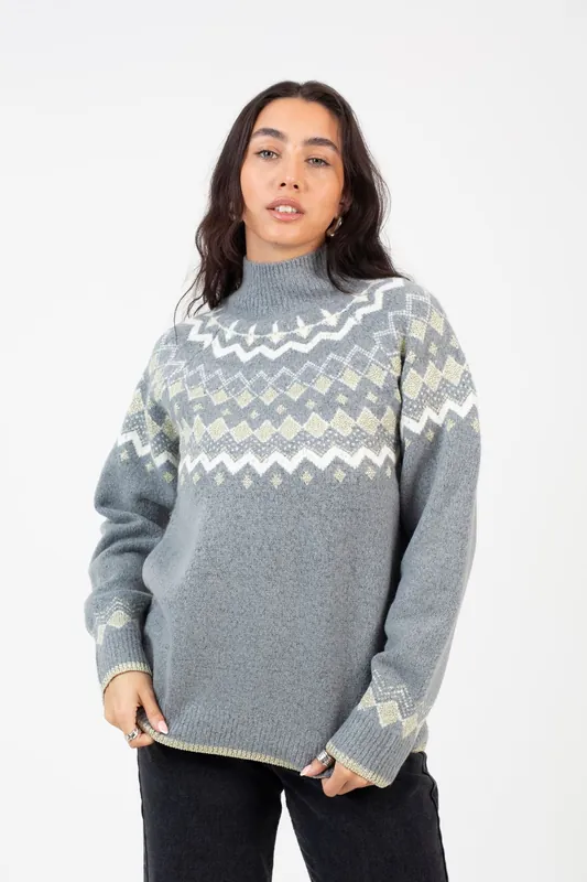 Fairisle Turtleneck Jumper - Brave Soul