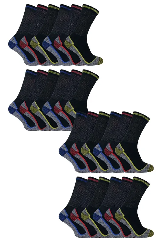 24 Pairs Multipack Soft Breathable Bamboo Work Socks - Sock Snob