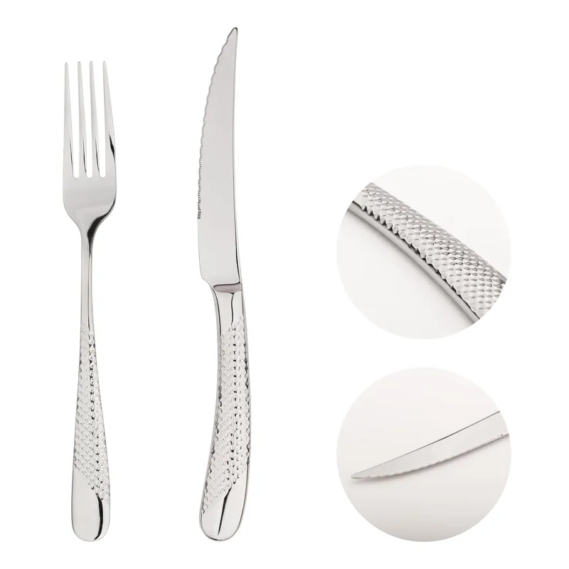 Steak Cutlery Set Stainless Steel 18/8 Catering Palace 4pc Set - Glim & Glam