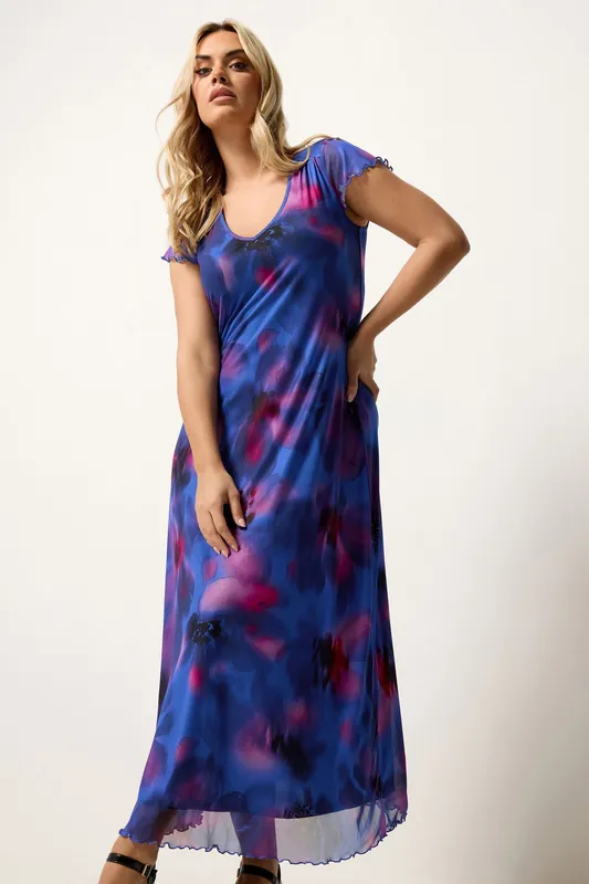 Floral Mesh Maxi Dress - Yours