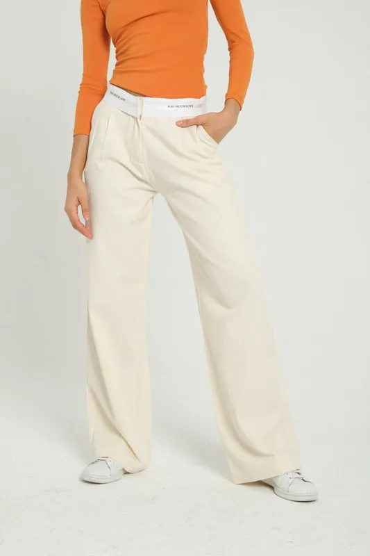 High Waist Pleated Trousers with a Belt Detail - Hiccup