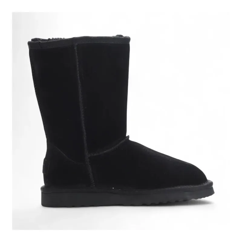 Suede Winter Plush Lined Slip-On Ankle Winter Boots