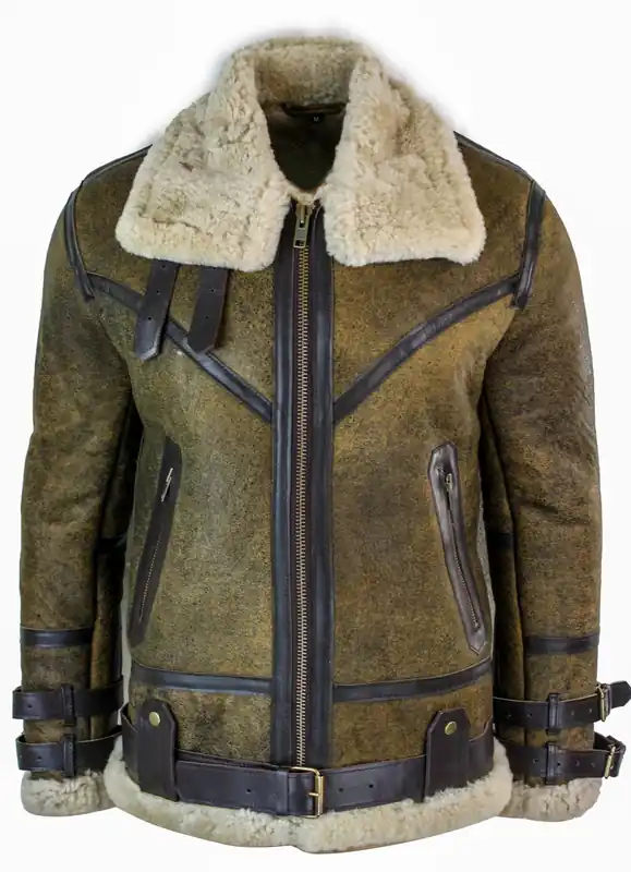 Sherling Sheepskin RAF Jacket With Cream Fur - TruClothing