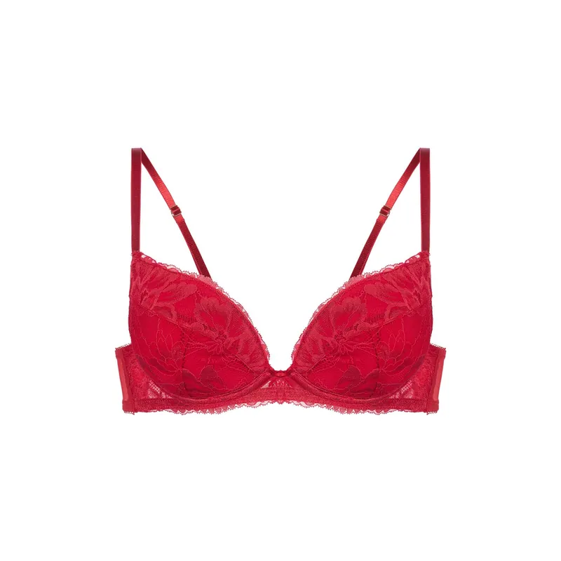 Perfect Lace Red Plunge - Dorina