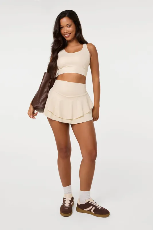 Stone Crossback Active Crop Top - Pink Vanilla