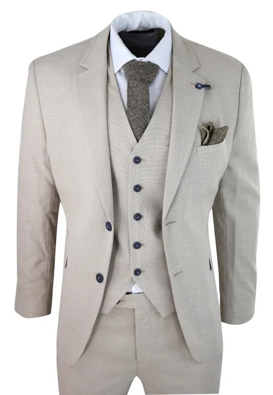 3 Piece Linen Summer Spring Classic Suit - Infinity Leather