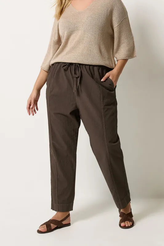 Cool Cotton Barrel Leg Denim Trousers - Yours