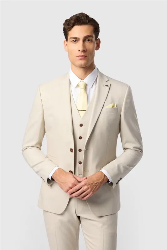 Single Breasted Two Button Slim Fit Suit Jacket - Antique Rogue