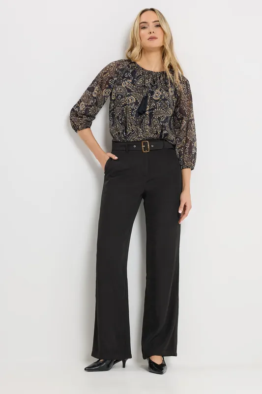 Tall Belted Wide Leg Trousers - Long Tall Sally