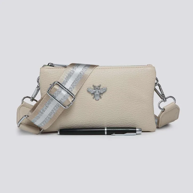 Tessa Double Compartments Wide Strap Small Purse Messenger Bag - Kitise