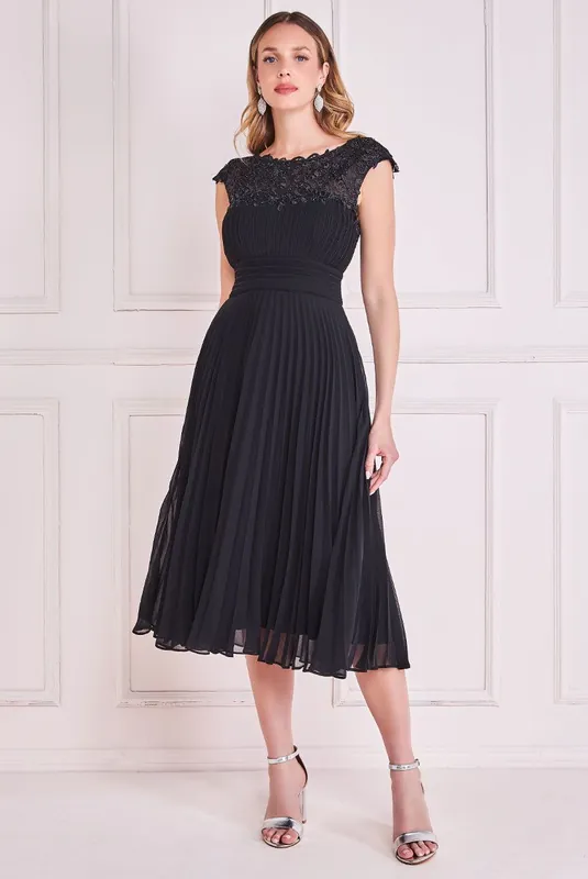 Crochet & Pleated Top Midi - Goddiva