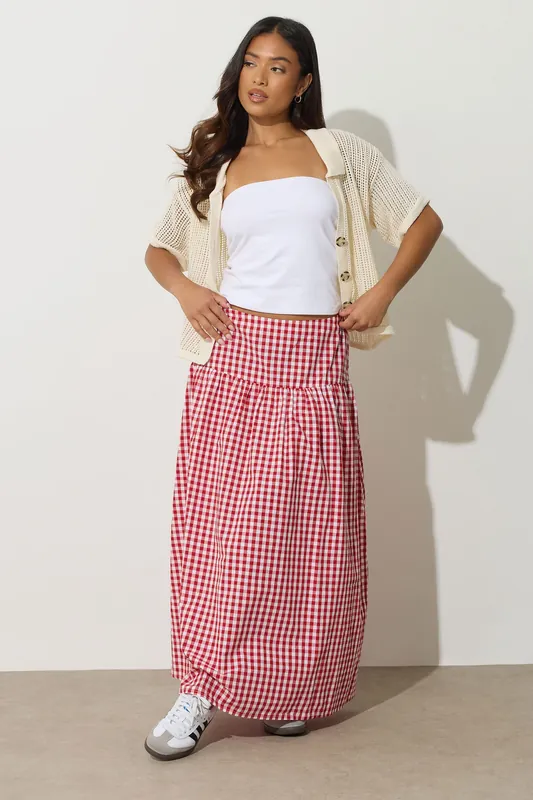 Petite Gingham Maxi Skirt - PixieGirl