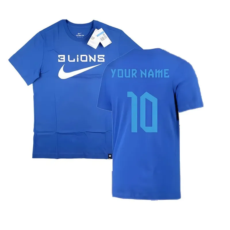 Mens 2022 2023 Three Lions Tee Blue Your Name - England