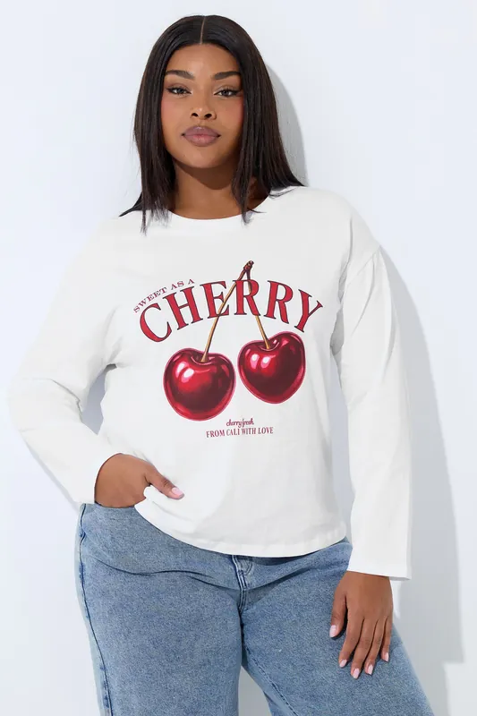Cherry Graphic Oversized T-Shirt