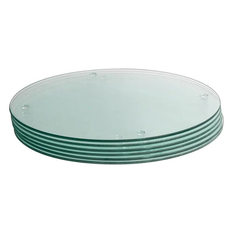 6x Round Glass Placemats - 30cm - Dining Table Place Mats Protectors