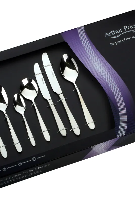 'Willow' Stainless Steel 44 Piece 6 Person Boxed Cutlery Set - Arthur Price