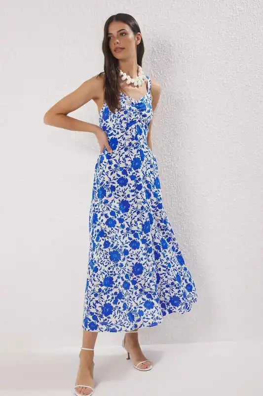 Floral Printed Sleeveless Maxi Dress - WOVCOR