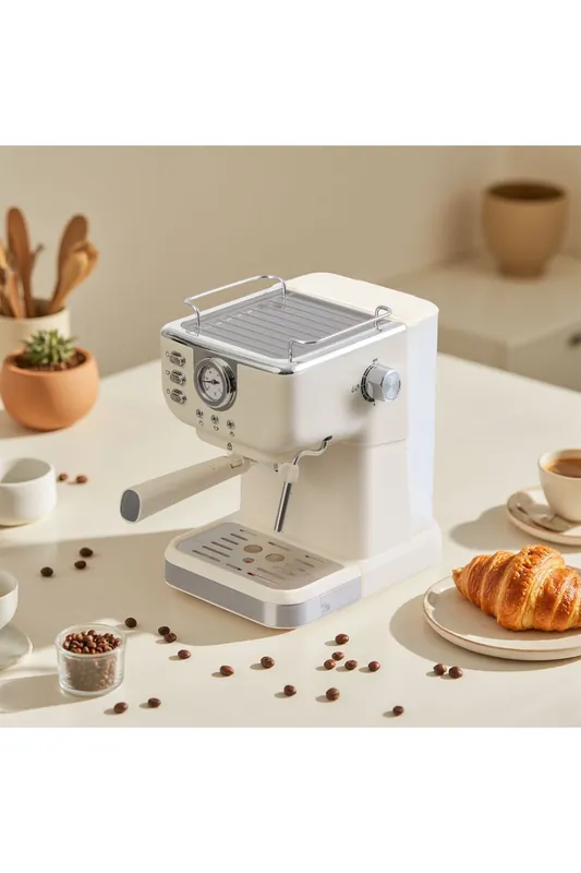 20 Bar Retro Coffee Espresso Machine with Steam Wand Milk Frother - Living and Home