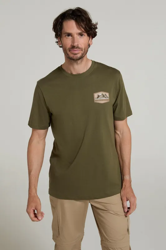 Badge' Short Sleeved Cotton Graphic T-Shirt
