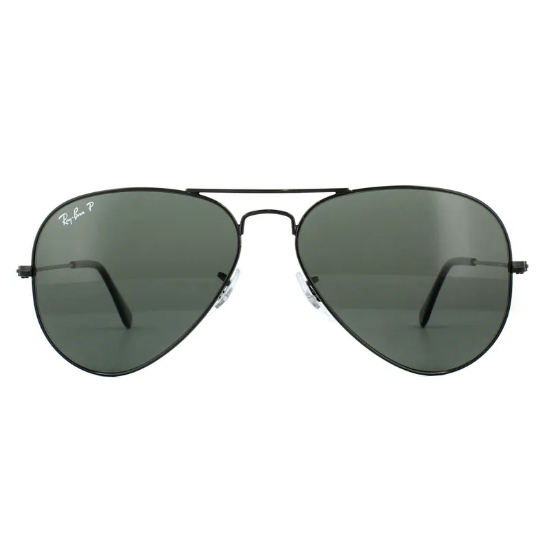 Aviator Black Green Polarized Aviator 3025 Sunglasses - Ray-Ban