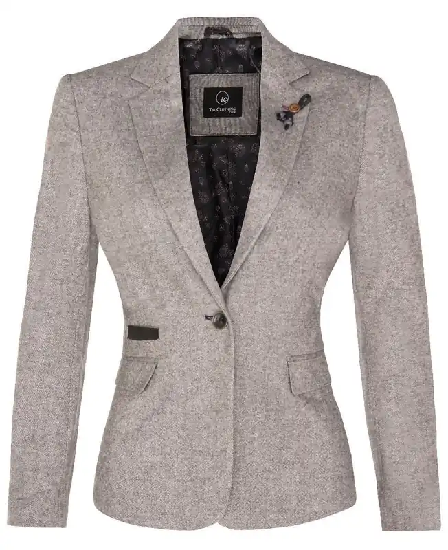 Tweed 1920s Herringbone Blazer - Infinity Leather