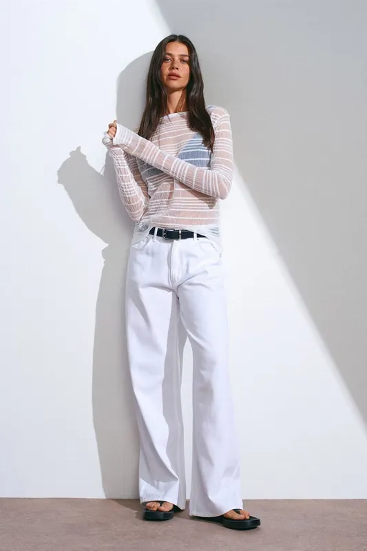 High-Waist Wide-Leg Denim Jeans