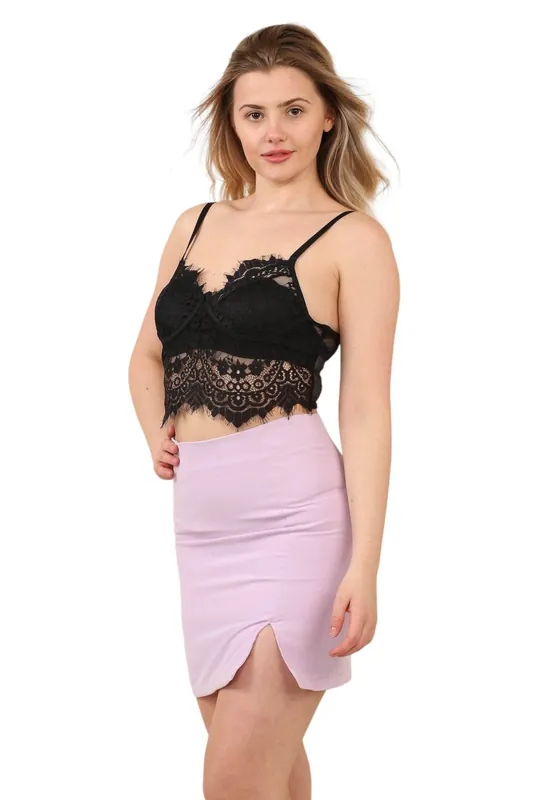 Lilac High Waist Mini Skirt - ELAINA FASHION