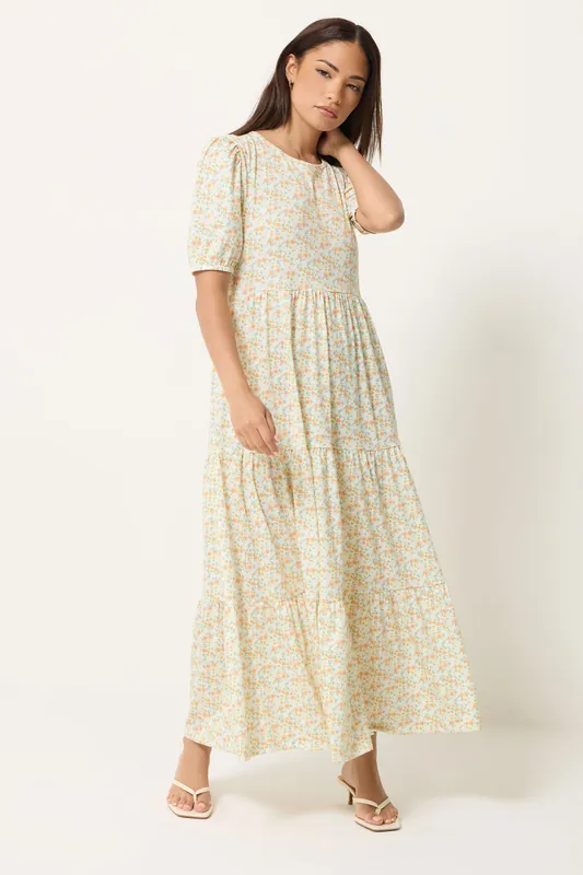 Petite Ditsy Floral Tiered Maxi Dress - PixieGirl