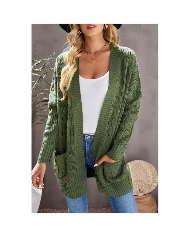 Cable Knit Long Cardigan with Unique Texture - Azura Exchange